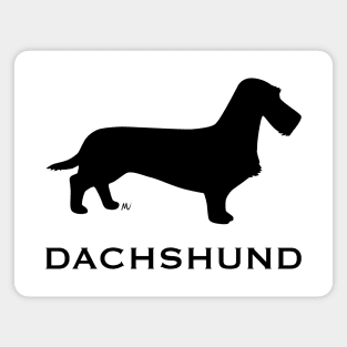 Coarsehaired dachshund with text Magnet